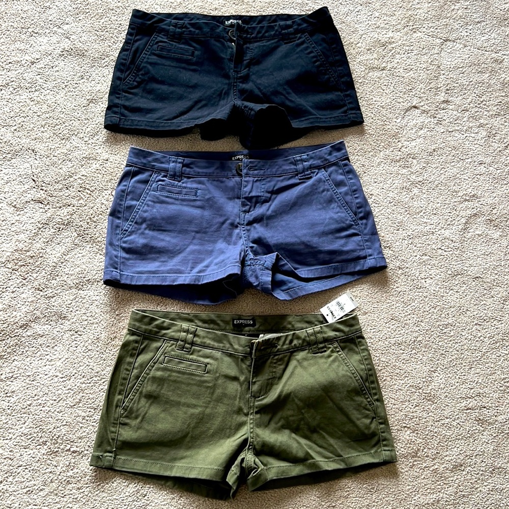 Like new and NWT, 3 pairs of Express shorts